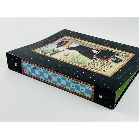 Retired 1998 Mary Engelbreit 3-Ring Binder Girl Tree Black Voyage Landscapes Eye - Picture 10 of 11